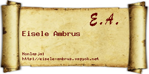 Eisele Ambrus névjegykártya